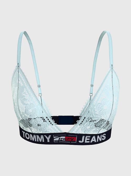 Tommy Hilfiger Dantel Unlined Triangle Bra İç Giyim Kadın Mavi | TH419OLS