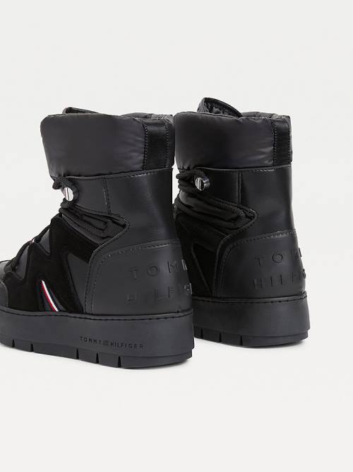 Tommy Hilfiger Dantel-Up Snow Bot Kadın Siyah | TH407PYK