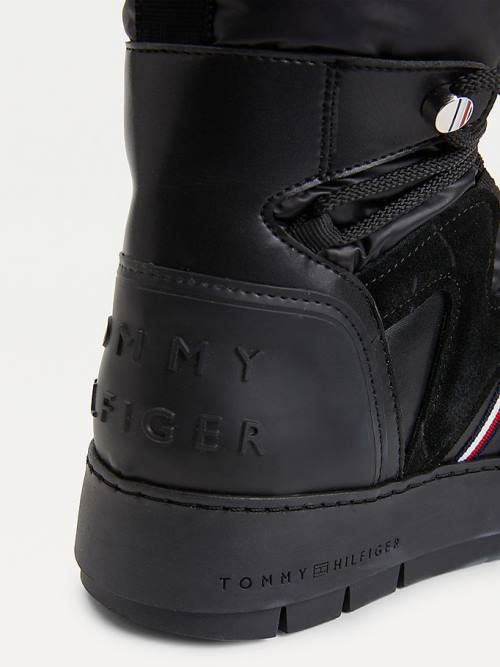 Tommy Hilfiger Dantel-Up Snow Bot Kadın Siyah | TH407PYK