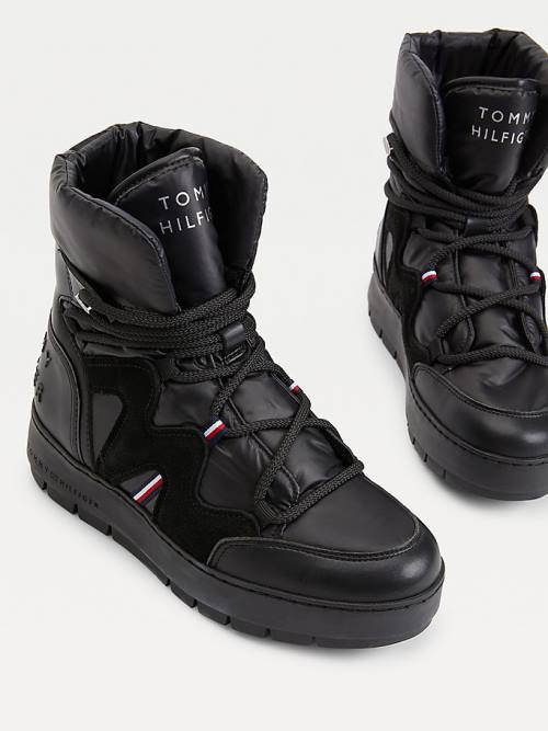 Tommy Hilfiger Dantel-Up Snow Bot Kadın Siyah | TH407PYK