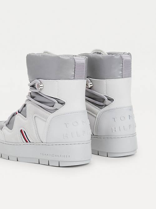 Tommy Hilfiger Dantel-Up Snow Bot Kadın Gri | TH519ESX