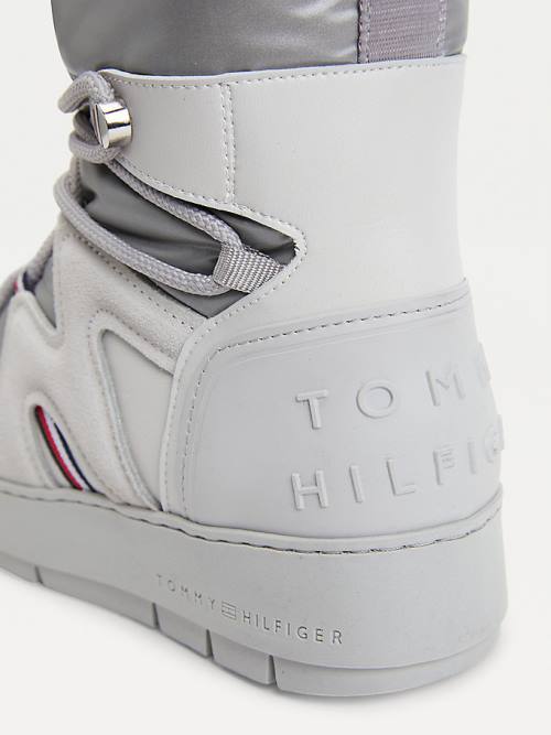 Tommy Hilfiger Dantel-Up Snow Bot Kadın Gri | TH519ESX