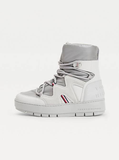 Tommy Hilfiger Dantel-Up Snow Bot Kadın Gri | TH519ESX