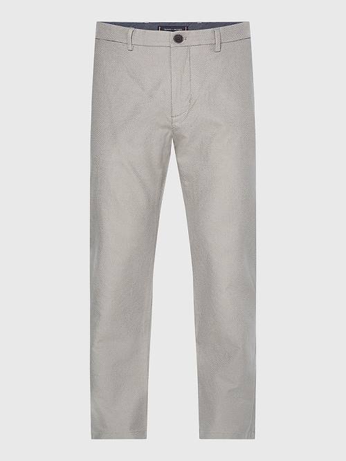 Tommy Hilfiger Denton Basket Weave Straight Fit Chinos Pantolon Erkek Gri | TH495RAW