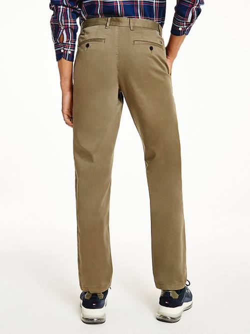 Tommy Hilfiger Denton Straight Fit Satin Chinos Pantolon Erkek Kahverengi | TH412FWJ