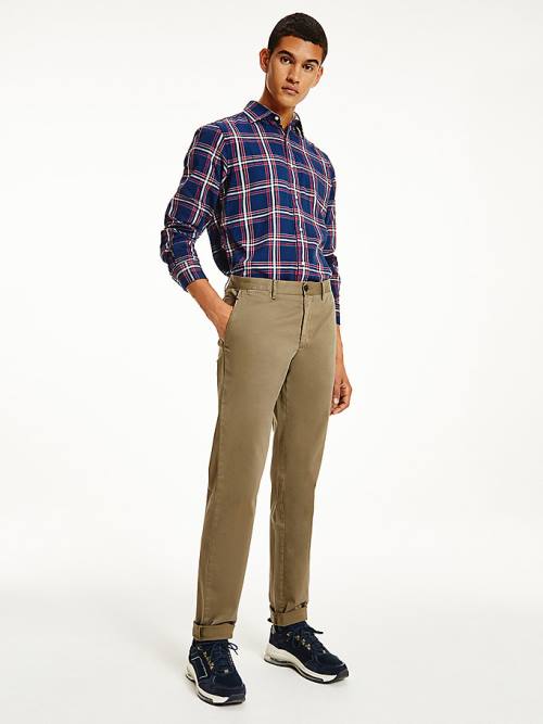 Tommy Hilfiger Denton Straight Fit Satin Chinos Pantolon Erkek Kahverengi | TH412FWJ