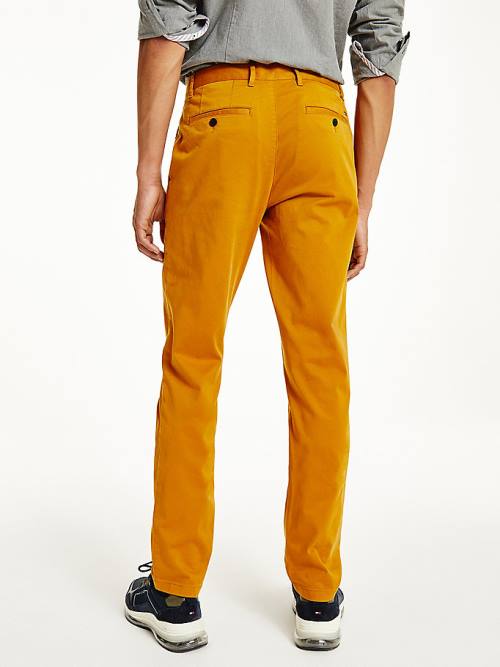 Tommy Hilfiger Denton Straight Fit Satin Chinos Pantolon Erkek Altın | TH417MUY