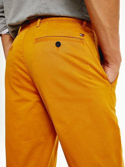 Tommy Hilfiger Denton Straight Fit Satin Chinos Pantolon Erkek Altın | TH417MUY