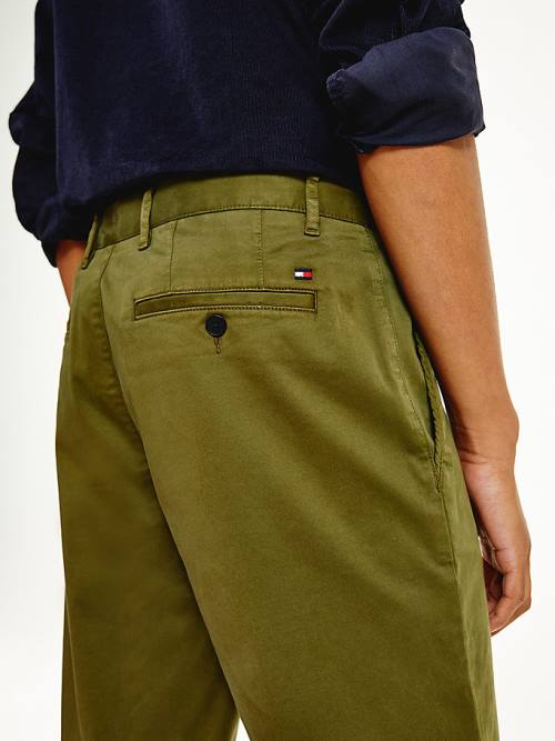 Tommy Hilfiger Denton Straight Fit Satin Chinos Pantolon Erkek Kahverengi | TH796HMI