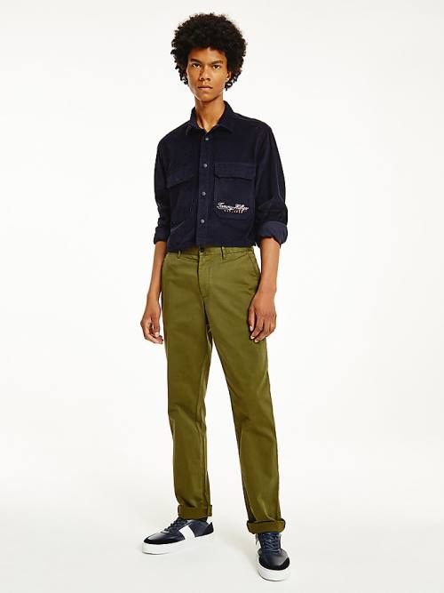 Tommy Hilfiger Denton Straight Fit Satin Chinos Pantolon Erkek Kahverengi | TH796HMI