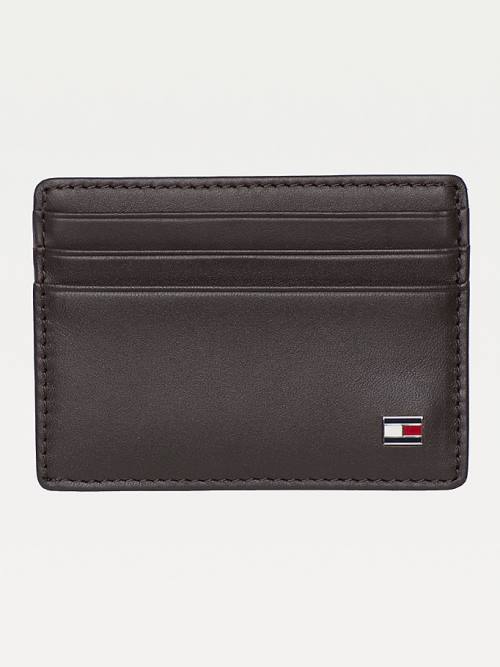 Tommy Hilfiger Deri Card Holder Cüzdan Erkek Kahverengi | TH390PZJ