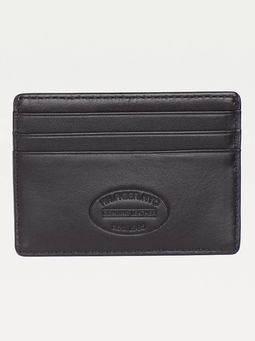 Tommy Hilfiger Deri Card Holder Cüzdan Erkek Siyah | TH865ZQS