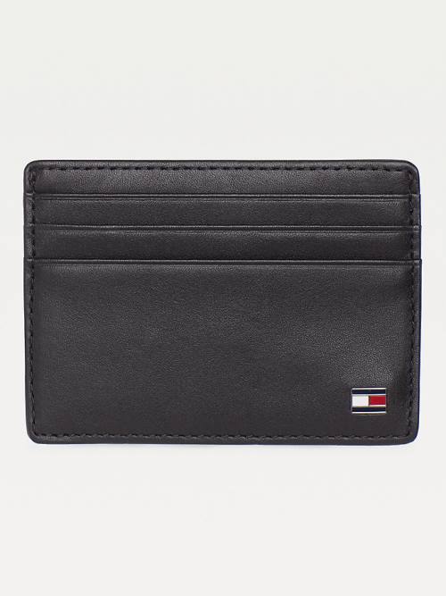 Tommy Hilfiger Deri Card Holder Cüzdan Erkek Siyah | TH865ZQS