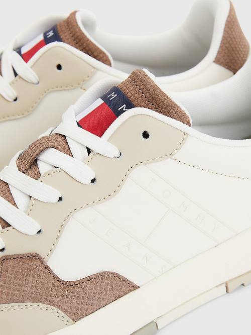 Tommy Hilfiger Deri Cupsole Spor Ayakkabı Erkek Bej Rengi | TH540CKM