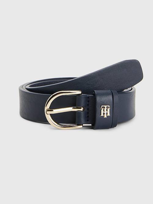 Tommy Hilfiger Deri Monogram Kemer Kadın Mavi | TH659THS