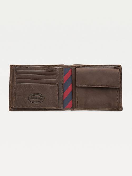 Tommy Hilfiger Deri Trifold Cüzdan Erkek Kahverengi | TH609DSX