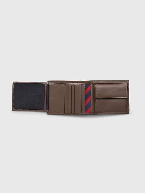 Tommy Hilfiger Deri Trifold Cüzdan Erkek Kahverengi | TH609DSX