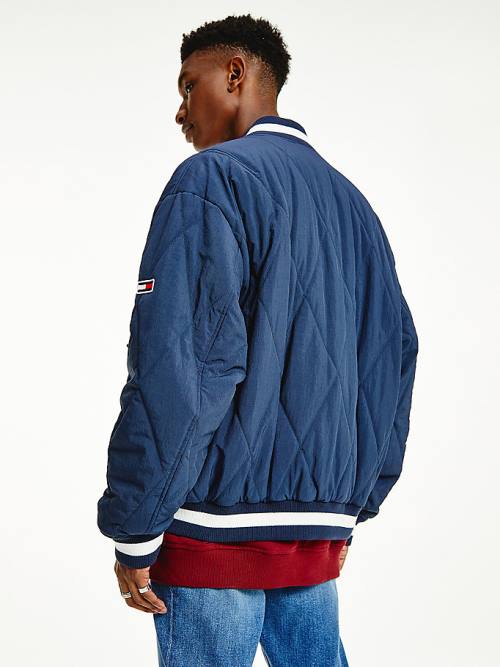 Tommy Hilfiger Diamond Quilted Bomber Ceket Erkek Mavi | TH935IWM