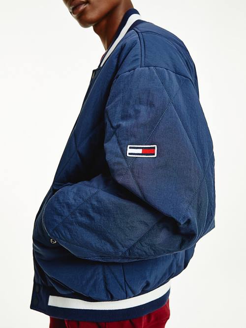 Tommy Hilfiger Diamond Quilted Bomber Ceket Erkek Mavi | TH935IWM