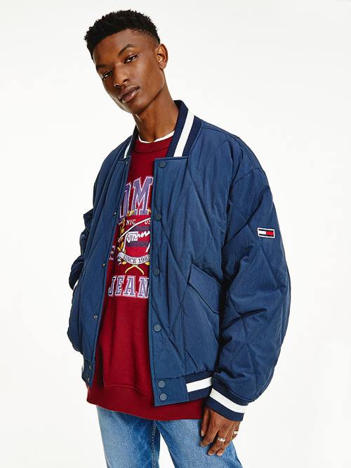 Tommy Hilfiger Diamond Quilted Bomber Ceket Erkek Mavi | TH935IWM