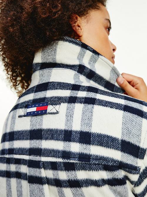 Tommy Hilfiger Diamond Quilted Check Shacket Ceket Kadın Bej Rengi | TH578QUP