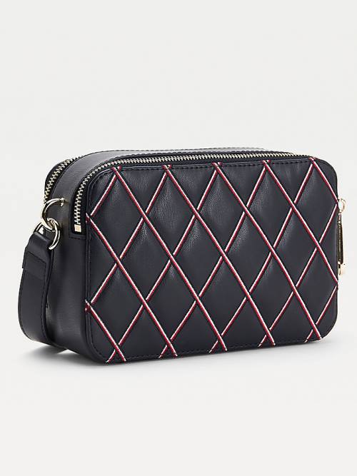 Tommy Hilfiger Diamond Quilted Monogram Camera Çanta Kadın Mavi | TH045LZI