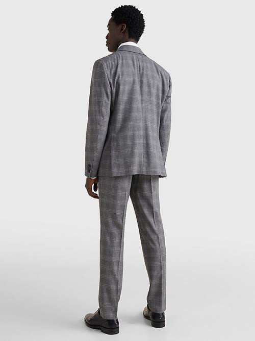 Tommy Hilfiger Dotted Check Blazer Erkek Gri | TH142WNG