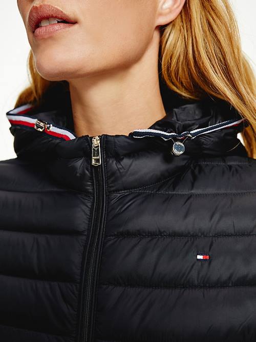 Tommy Hilfiger Down-Filled Kukuletalı Zip-Thru Ceket Kadın Siyah | TH596GFW