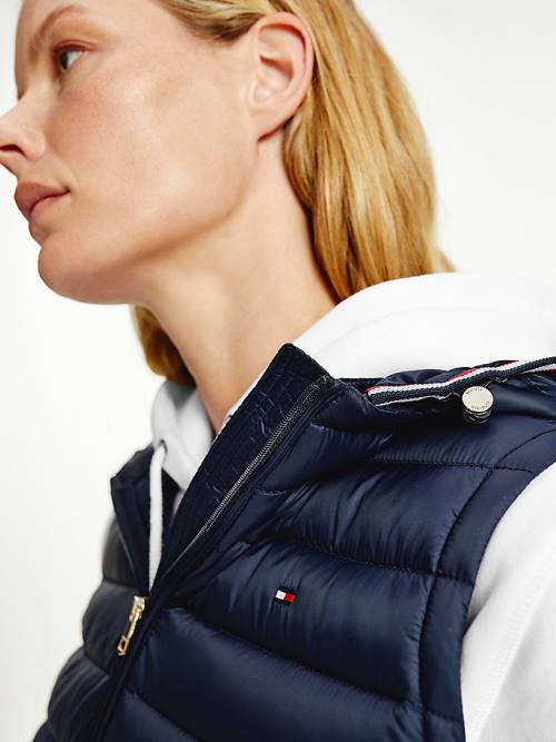 Tommy Hilfiger Down-Filled Quilted Vest Kaban Kadın Mavi | TH502HXK