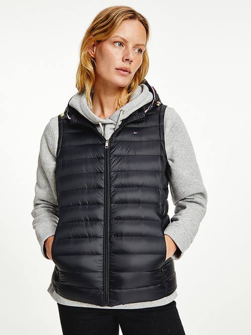 Tommy Hilfiger Down-Filled Quilted Vest Kaban Kadın Siyah | TH652SHF