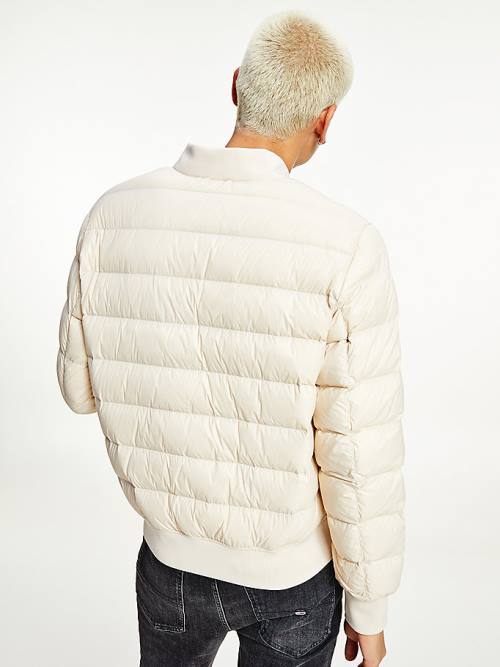 Tommy Hilfiger Down Recycled Quilted Bomber Ceket Erkek Bej Rengi | TH439KFB