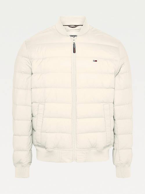 Tommy Hilfiger Down Recycled Quilted Bomber Ceket Erkek Bej Rengi | TH439KFB