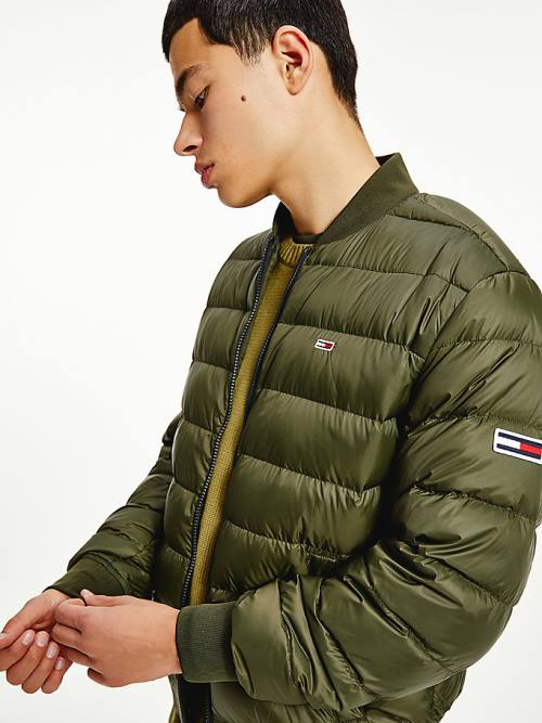 Tommy Hilfiger Down Recycled Quilted Bomber Ceket Erkek Yeşil | TH734KWU