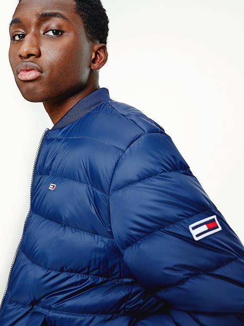 Tommy Hilfiger Down Recycled Quilted Bomber Ceket Erkek Mavi | TH843UIC