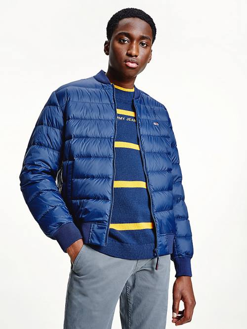 Tommy Hilfiger Down Recycled Quilted Bomber Ceket Erkek Mavi | TH843UIC