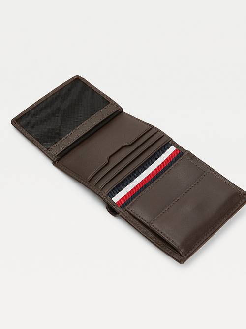 Tommy Hilfiger Downtown Deri Trifold Cüzdan Erkek Kahverengi | TH452VZN