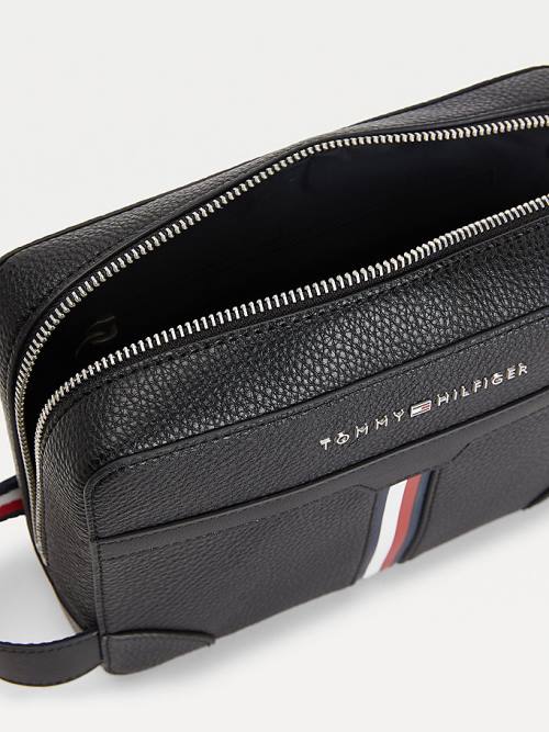 Tommy Hilfiger Downtown Metal Logo Washbag Çanta Erkek Siyah | TH438NPG