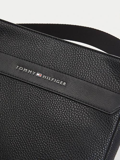 Tommy Hilfiger Downtown Pebble Grain Crossover Çanta Erkek Siyah | TH674ATV