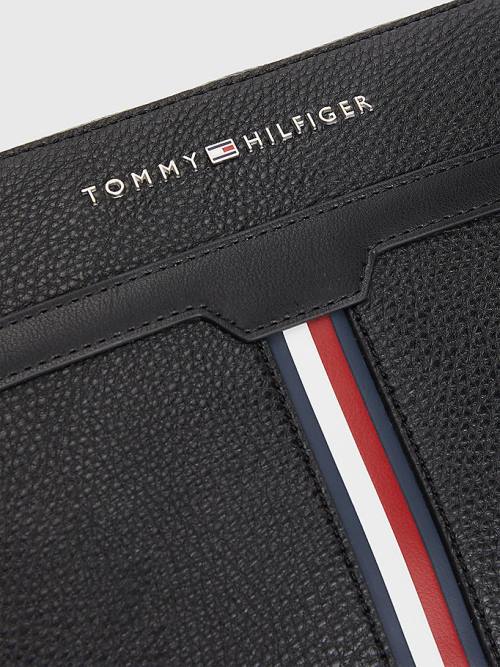 Tommy Hilfiger Downtown Pebble Grain Pouch Çanta Erkek Siyah | TH531HSR