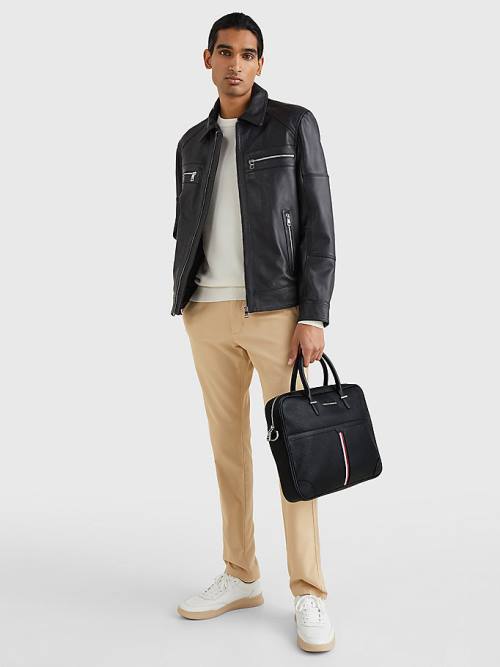 Tommy Hilfiger Downtown Slim Computer Çanta Erkek Siyah | TH423KEP