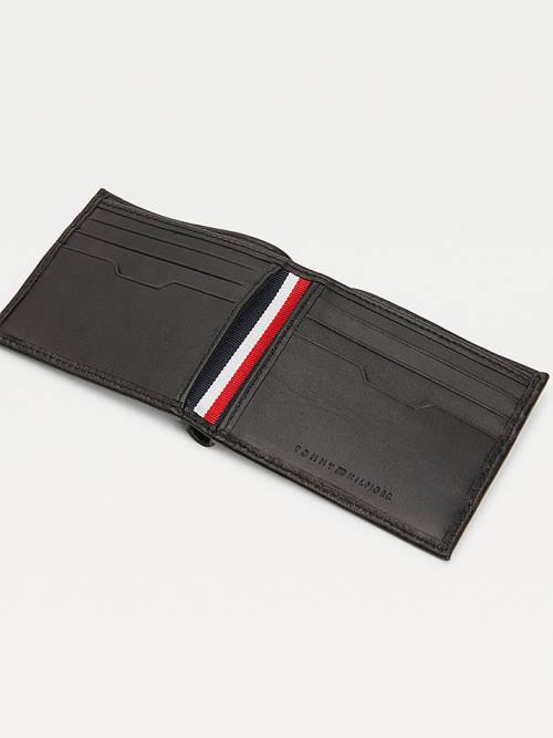 Tommy Hilfiger Downtown Small Deri Card Cüzdan Erkek Siyah | TH159OYC