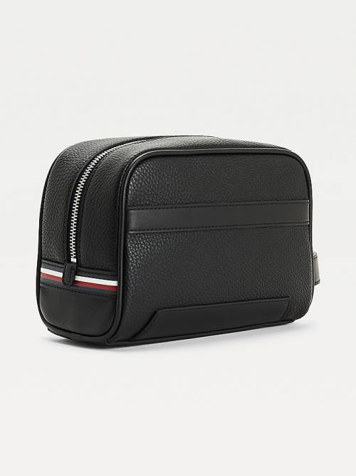 Tommy Hilfiger Downtown Vegan Deri Washbag Çanta Erkek Siyah | TH251GBT