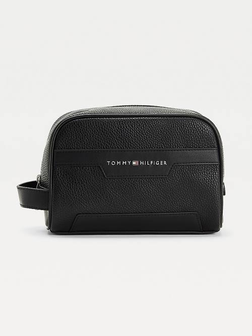 Tommy Hilfiger Downtown Vegan Deri Washbag Çanta Erkek Siyah | TH251GBT