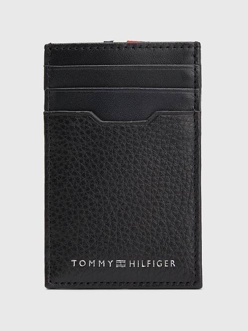 Tommy Hilfiger Downtown Vertical Deri Cardholder Cüzdan Erkek Siyah | TH435DAV