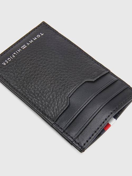 Tommy Hilfiger Downtown Vertical Deri Cardholder Cüzdan Erkek Siyah | TH435DAV