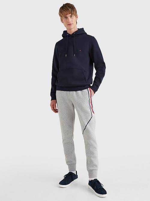 Tommy Hilfiger Drawstring Flag Embroidery Kapüşonlu Sweatshirt Erkek Mavi | TH340APL