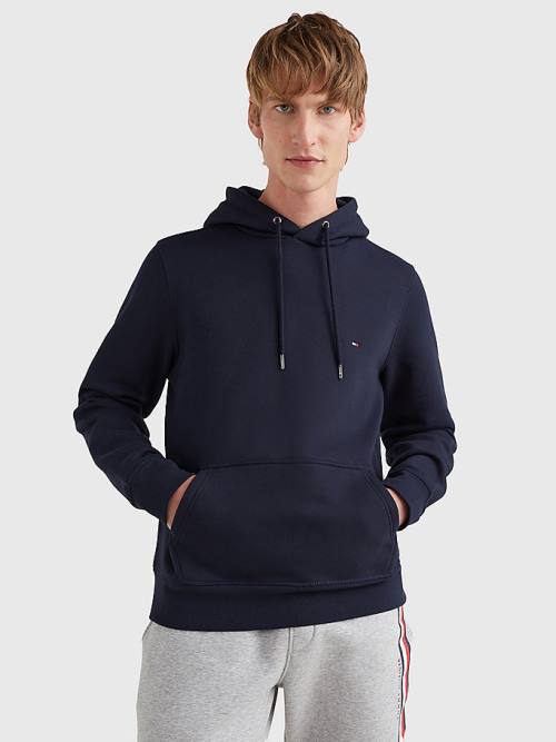 Tommy Hilfiger Drawstring Flag Embroidery Kapüşonlu Sweatshirt Erkek Mavi | TH340APL