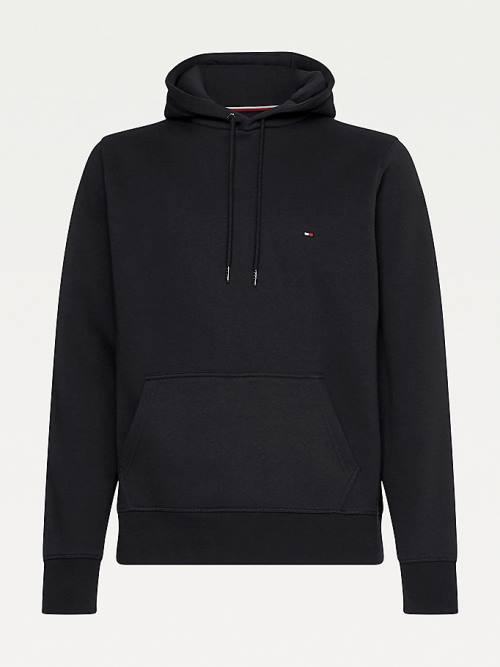 Tommy Hilfiger Drawstring Flag Embroidery Kapüşonlu Sweatshirt Erkek Siyah | TH503JYS