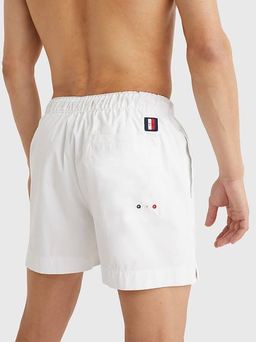 Tommy Hilfiger Drawstring Mid Cut Cut Cut Length Shorts Mayo Erkek Beyaz | TH029BLI