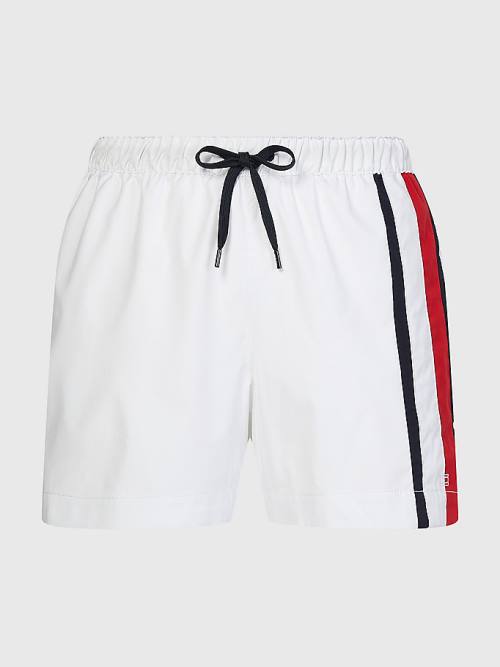 Tommy Hilfiger Drawstring Mid Cut Cut Cut Length Shorts Mayo Erkek Beyaz | TH029BLI